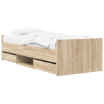 Voodiraam ladustamisega Sonoma tamm 80 x 200 cm Tehispuit