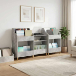 Meedia riiulite komplekt 3 tk Betoonhall 212 x 46 x 112 cm