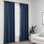 Pimendavad kardinad konksudega, 2 tk sinine 140 x 245 cm