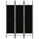 3 paneeliga ruumijagaja, must, 120 x 180 cm