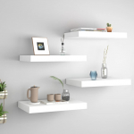 Seinariiulid, 4 tk, valge, 40 x 23 x 3,8 cm mdf