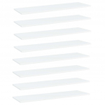 Riiuliplaadid 8 tk, valge, 100x30x1,5 cm, puitlaastplaat