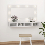 Peegelkapp LEDiga, valge, 90x31,5x62 cm
