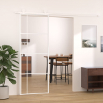 Liuguks, esg-klaas ja alumiinium, 76 x 205 cm, valge