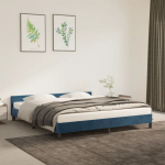 Voodiraam ilma madratsita tumesinine 180x200 cm samet