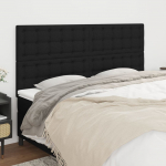 Voodipeatsid 4 tk, must, 80x5x78/88 cm, kangas