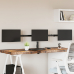 Kolme monitori alus, must, teras vesa 75/100 mm