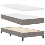 Voodi madratsiga taupe 90x200 cm kangas