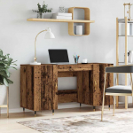 Laud riiuliga uksega vana puit 140 x 50 x 75 cm tehispuit