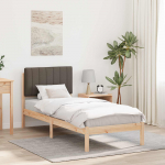 Voodiraam Pehme Peatoega Pruunikashall 80 x 200 cm Tahke m&auml;nd