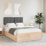 Voodiraam Pehme Peatoega peaga Tumehall 120 x 200 cm Tahke m&auml;nd