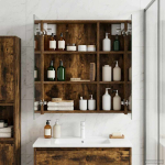 Vannitoa peeglikapp riiuliga Suitsetatud tamm 60 x 14,5 x 70 cm