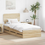 Voodiraam sahtliga peaga sonoma tamm 75 x 190 cm inseneripuit