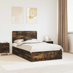 Voodiraam sahtliga suitsetatud tamm 135 x 190 cm inseneripuit