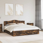 Voodiraam peatsiga Suitsetatud tamm 200 x 200 cm Tehispuit