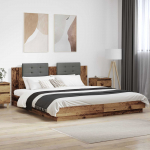 Peatsiga Voodiraam peatsiga Vana puit 180 x 200 cm Tehispuit