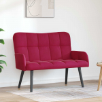 Kaks kohtaline diivan Veinipunane 115 x 61 x 87 cm Samet