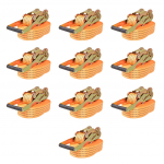 Pingutitega koormarihmad 10 tk 2 tonni 8 m x 50 mm, oranž