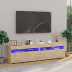 Telerialused LED-tuledega, 2 tk, sonoma tamm, 75x35x40 cm