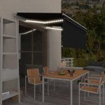 K&auml;sitsi sisset&otilde;mmatav varikatus ruloo & led,3x2,5 m, antratsiit