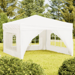 Kokkupandav peotelk seintega, valge, 3 x 3 m