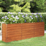 Taimekast, rooste, 240x40x77 cm, corten-teras