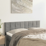 Voodipeatsid, helehall, 144x5x78/88 cm, samet