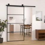 Liuguks tarvikutega, 102,5 x 205 cm, esg-klaas ja alumiinium