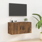 Seinale kinnitatav telerikapp, suitsutatud tamm, 80x34,5x40 cm