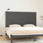 Seinale kinnitatav voodipeats, hall, 204x3x110 cm, m&auml;nnipuit