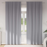 Kardinad r&otilde;ngastega 2 tk helehall 260 x 140 cm pol&uuml;ester