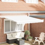 Automaatne sisset&otilde;mmatav varikatus, valge 350x250 cm, varikatus, asenduskangas 3.5x2.5 m raami jaoks, valge