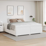 Voodiraam madratsiga Valge 200 x 200 cm kangas