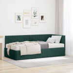 Nurgavoodi raam koos madratsiga peaga 2 pcs Roheline Samet