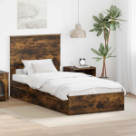 Laos voodi peaga Suitsetatud tamm 90 x 190 cm Tehispuit