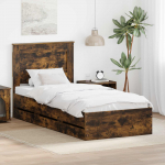 Voodiraam sahtliga suitsetatud tamm 100 x 200 cm inseneripuit