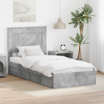 Laos voodi peaga sahtliga Betoonhall 90 x 190 cm Tehispuit