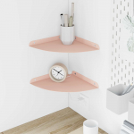 Ujuv riiul riiuliga ladustamisega 2 pcs Roosa 24 x 24 x 2 cm