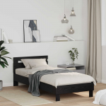 Voodiraam peatsiga Must tamm 98.5 x 200 cm Tehispuit