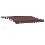 Manuaalne varikatus LED-idega Pruun 2,5 x 2 m