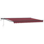 Manuaalne varikatus LED-idega Veinipunane 4,5 &times; 3,5 m
