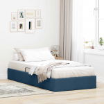 Ottomani voodiraam ladustamisega Sinine 100 x 200 cm kangas