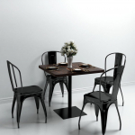 Kandiline bistroolaud mdf ja teras 80 x 80 x 75 cm, hallikaspruun