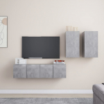 4-osaline telerikappide komplekt, betoonhall, puitlaastplaat