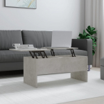 Diivanilaud, betoonhall, 102x50,5x46,5cm, tehispuit