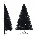 Poolik kunstkuusk alusega, roheline, 210 cm, pvc