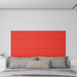 Seinapaneelid 12 tk, punane, 90 x 30 cm, kunstnahk, 3,24 m&sup2;