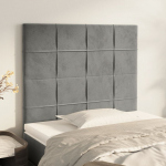 Voodipeatsid 2 tk, helehall, 100x5x78/88 cm, samet