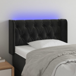 LED-voodipeats, must, 83x16x78/88 cm, samet