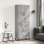 K&otilde;rge kapp, betoonhall, 69,5 x 34 x 180 cm,tehispuit